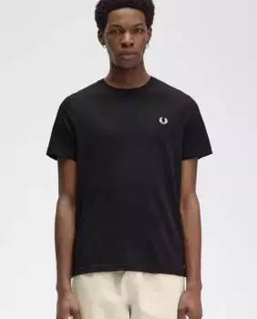 Мужская футболка с короткими рукавами и круглым вырезом Fred Perry, чёрный