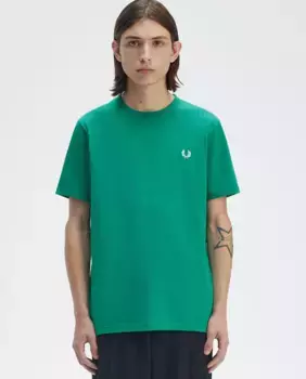 Мужская футболка с короткими рукавами и круглым вырезом Fred Perry, зеленый
