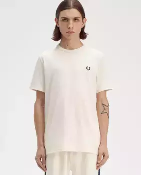 Мужская футболка с короткими рукавами и круглым вырезом Fred Perry, цвет Crudo