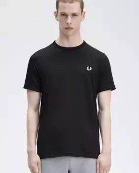 Мужская футболка с короткими рукавами и круглым вырезом Fred Perry, чёрный