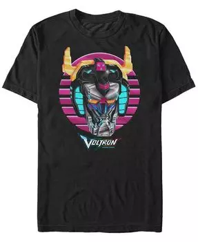 Мужская футболка с короткими рукавами и логотипом Voltron: Legendary Defender в стиле ретро, ультрафиолетовый портрет Fifth Sun, черный