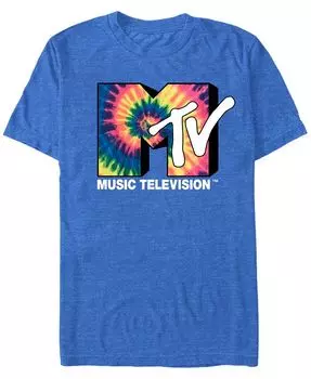 Мужская футболка с короткими рукавами и логотипом MTV в винтажном стиле Tie-Dye Fifth Sun, синий