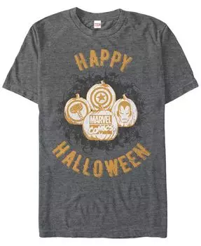 Мужская футболка с короткими рукавами и логотипом тыквы Marvel Comics Happy Halloween Fifth Sun, серый