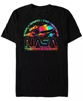 Мужская футболка с короткими рукавами и логотипом NASA Rainbow Tie Dye Rocket Fifth Sun, черный