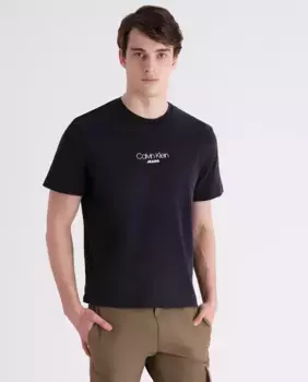 Мужская футболка с короткими рукавами и логотипом Calvin Klein Jeans, чёрный