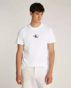 Мужская футболка с короткими рукавами и логотипом Calvin Klein Jeans, белый