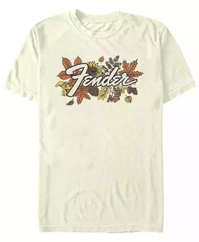 Мужская футболка с короткими рукавами и логотипом Fender Leafy Fifth Sun, коричневый/бежевый