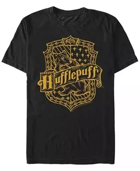 Мужская футболка с короткими рукавами и логотипом Hufflepuff Crest Fifth Sun, черный
