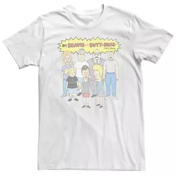 Мужская футболка с короткими рукавами и логотипом Beavis And Butthead Group Shot Licensed Character