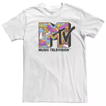 Мужская футболка с короткими рукавами и логотипом MTV Old School Supplies в стиле ретро Licensed Character