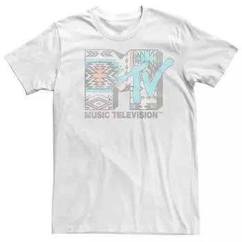 Мужская футболка с короткими рукавами и логотипом MTV с выцветшим геометрическим узором Licensed Character