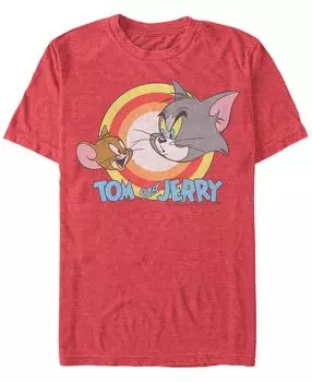 Мужская футболка с короткими рукавами и логотипом Tom Jerry Faces Fifth Sun