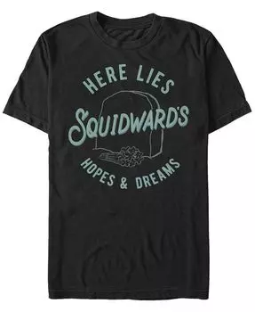 Мужская футболка с короткими рукавами и надписью «Squidward» Fifth Sun, черный