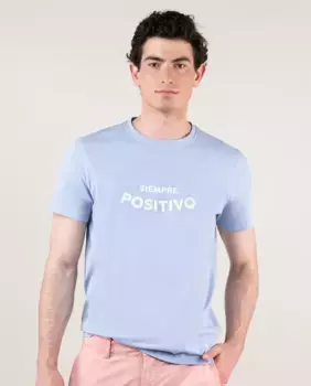 Мужская футболка с короткими рукавами и надписью спереди El Ganso, синий