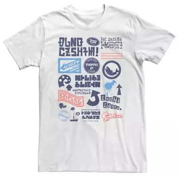 Мужская футболка с короткими рукавами и надписью Kanji Nintendo Splatoon Licensed Character, белый