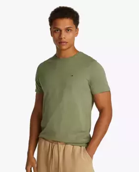 Мужская футболка с короткими рукавами и очень облегающим кроем Tommy Jeans, темно-зеленый