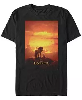 Мужская футболка с короткими рукавами и плакатом Disney «Король Лев Live Action Pride Rock» Fifth Sun, черный