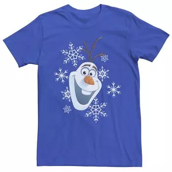 Мужская футболка с короткими рукавами и портретом снежинки Frozen Olaf Licensed Character