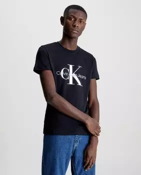 Мужская футболка с короткими рукавами и принтом Calvin Klein Jeans, черный