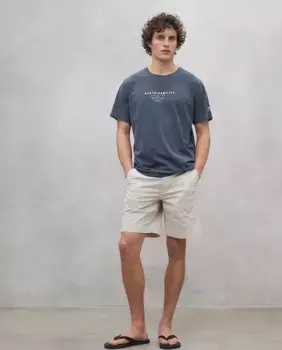 Мужская футболка с короткими рукавами и принтом спереди Ecoalf, синий