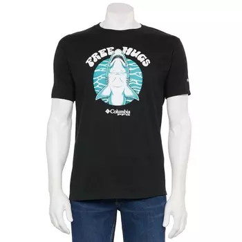 Мужская футболка с короткими рукавами и рисунком Columbia PFG, цвет Black Shark