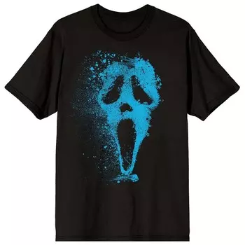 Мужская футболка с короткими рукавами и рисунком Ghostface Mask Splatter Licensed Character, черный