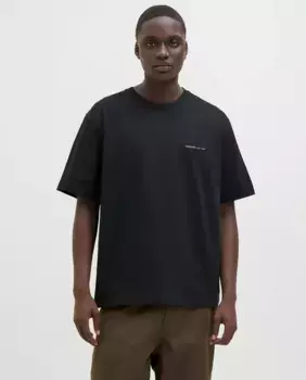 Мужская футболка с короткими рукавами и рисунком на спине Jack & Jones, чёрный