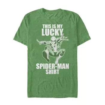 Мужская футболка с короткими рукавами и рисунком Marvel «Lucky Spider-Man» Licensed Character