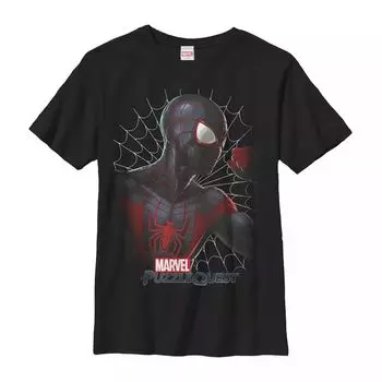 Мужская футболка с короткими рукавами и рисунком Marvel Puzzle Quest Spider-Man Licensed Character