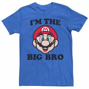 Мужская футболка с короткими рукавами и рисунком Nintendo I’m The Big Bro Licensed Character