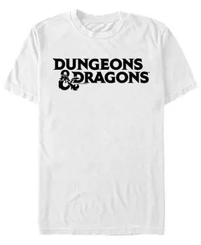 Мужская футболка с короткими рукавами и текстовым логотипом Dungeons And Dragons Fifth Sun, белый