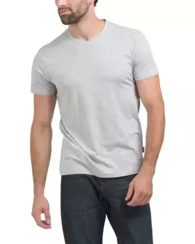 Мужская футболка с короткими рукавами и v-образным вырезом Kenneth Cole, серый