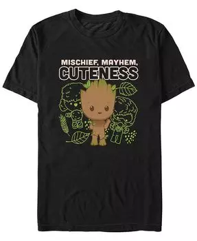 Мужская футболка с короткими рукавами из фильма Marvel I am Groot Cute Groot Linework Fifth Sun, черный