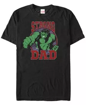 Мужская футболка с короткими рукавами из коллекции комиксов Marvel The Hulk Strong Dad Fifth Sun, черный