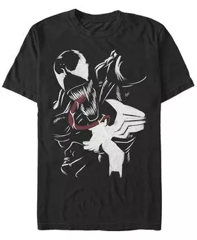 Мужская футболка с короткими рукавами из коллекции комиксов Marvel Painted Venom Action Pose Fifth Sun, черный