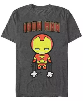 Мужская футболка с короткими рукавами из коллекции комиксов Marvel Kawaii Iron Man Fifth Sun, серый
