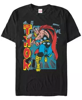Мужская футболка с короткими рукавами из коллекции комиксов Marvel «Могучий Тор» Fifth Sun, черный