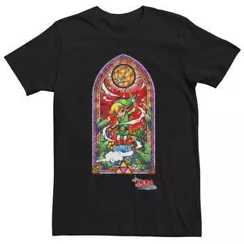Мужская футболка с короткими рукавами из витражного стекла Nintendo Legend Of Zelda Wind Waker Licensed Character
