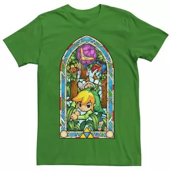 Мужская футболка с короткими рукавами из витражного стекла Nintendo Legend Of Zelda Licensed Character