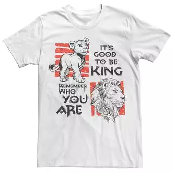 Мужская футболка с короткими рукавами «Король Лев» Disney Good To Be King Licensed Character, белый