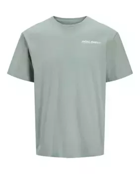 Мужская футболка с короткими рукавами, круглым вырезом и принтом на спине Jack & Jones, зеленый