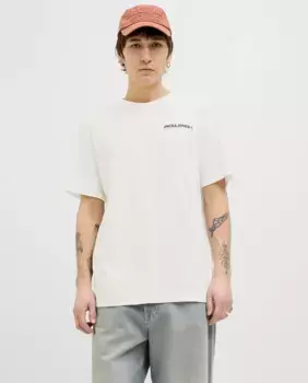Мужская футболка с короткими рукавами, круглым вырезом и принтом на спине Jack & Jones, белый