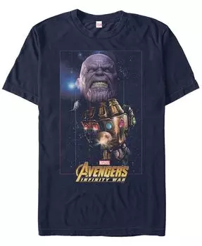 Мужская футболка с короткими рукавами Marvel Avengers Infinity War Thanos Fierce Power Of The Gauntlet Fifth Sun, синий
