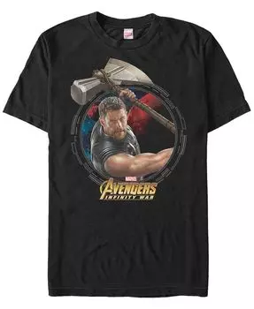 Мужская футболка с короткими рукавами Marvel Avengers Infinity War The Mighty Power of Thor Fifth Sun, черный