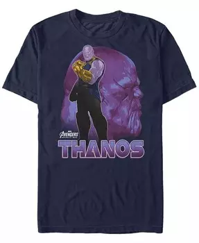 Мужская футболка с короткими рукавами Marvel Avengers Infinity War Thanos Strong Pose Fifth Sun, синий