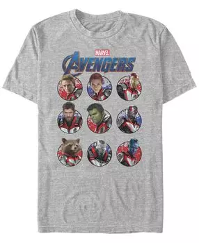 Мужская футболка с короткими рукавами marvel avengers endgame heroic group bubbles Fifth Sun, мульти