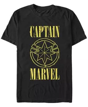 Мужская футболка с короткими рукавами marvel captain marvel yellow captain marvel symbol Fifth Sun, черный