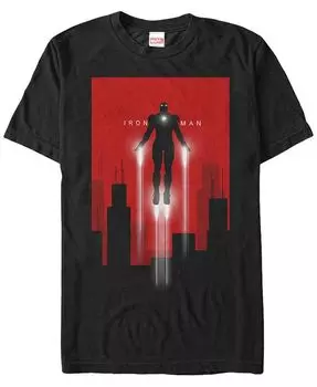 Мужская футболка с короткими рукавами Marvel «Мстители, Железный человек, взлет» Fifth Sun, черный