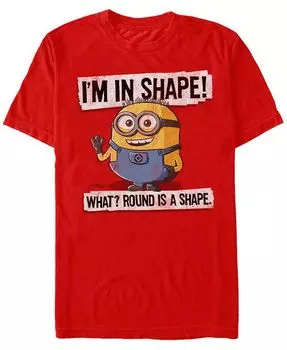 Мужская футболка с короткими рукавами Minions Illumination Despicable Me I'M In Shape Fifth Sun, красный
