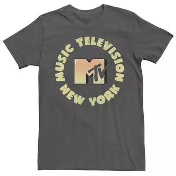 Мужская футболка с короткими рукавами MTV New York Music Television Bubble Letters Licensed Character
